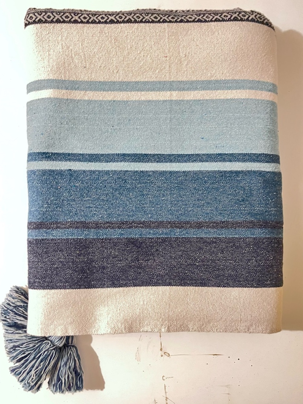 Cotton Picnic/beach/ Throw Blanket in Blue, Yellow & Red - Unbranded